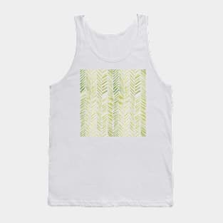 Watercolor Herringbone Pattern - Chartreuse Tank Top